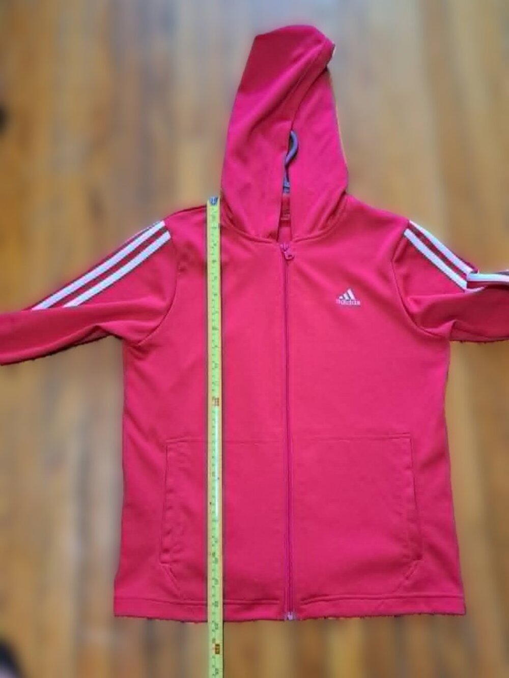 Vintage 2004 Adidas Red Track Jacket Hoodie Fits Womens M Youth XL 3-Stripe